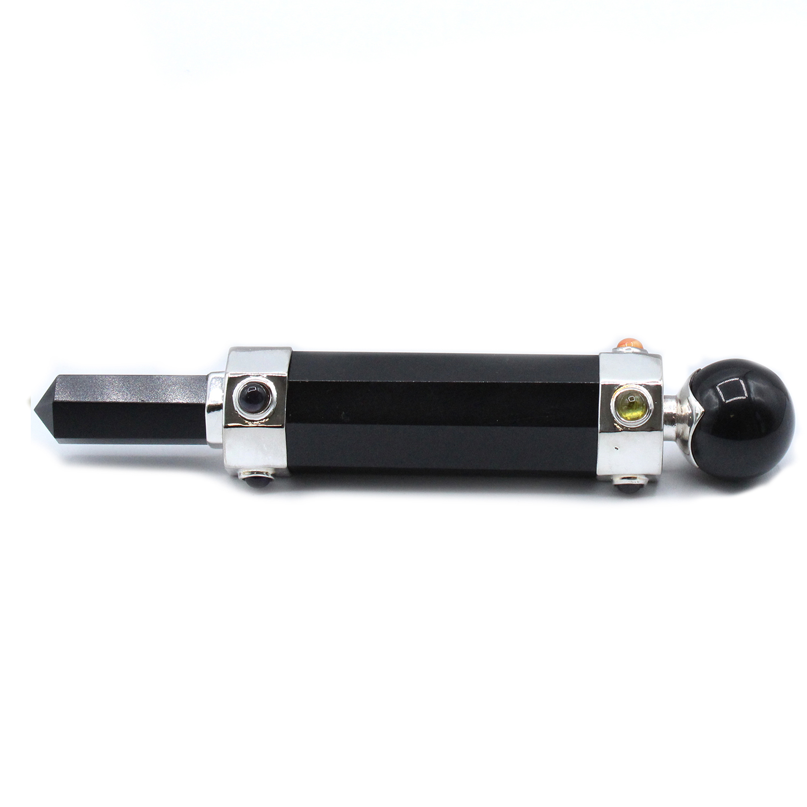 Hexagonal Crystal Healing Wand - 12cm - Black Agate - 1 Piece (HWand-58)